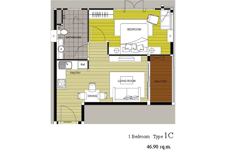 1 Bedroom ในโครงการ เดอะซิลค์ พหลโยธิน 3, ภาพที่ 4