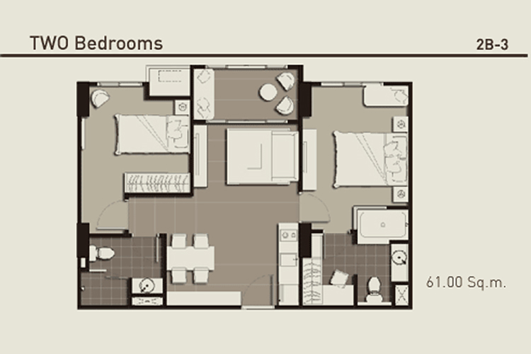 2 Bedroom ในโครงการ ไอดีโอ ลาดพร้าว 5, ภาพที่ 4