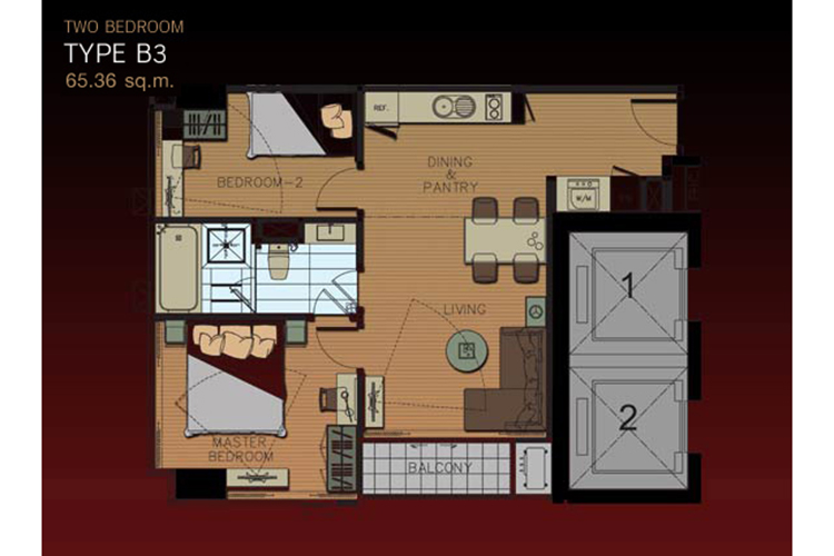 2 Bedroom ในโครงการ ดิแอดเดรสพญาไท, ภาพที่ 4