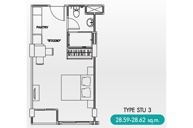 Studio ในโครงการ คาซ่า คอนโด รัชดา-ท่าพระ, ภาพที่ 4