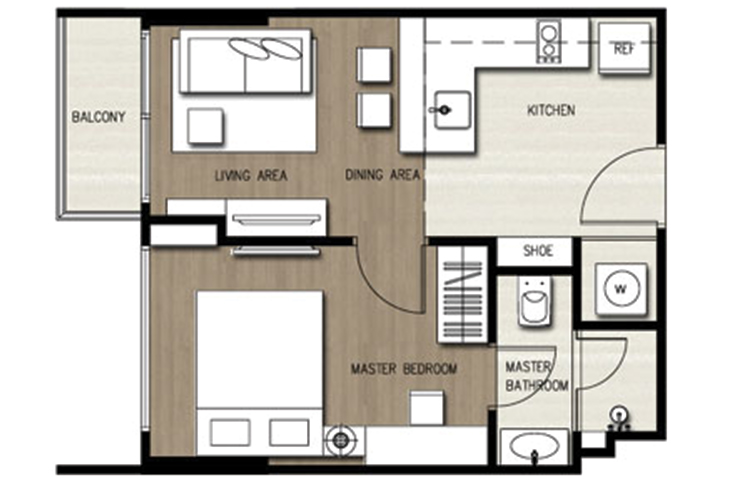 1 Bedroom ในโครงการ ทีล สาทร-ตากสิน, ภาพที่ 4