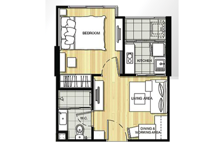 1 Bedroom ในโครงการ ยู ดีไลท์ 3 ประชาชื่น-บางซื่อ, ภาพที่ 2