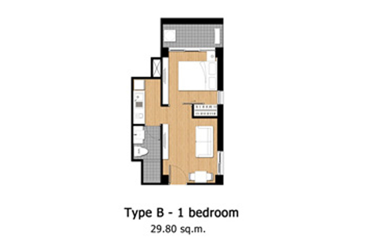 1 Bedroom Floor 2 ในโครงการ เดอะ เพ้นท์ พาเลท, ภาพที่ 4