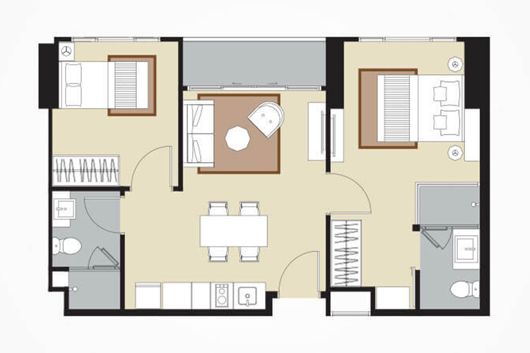 2 Bedroom ในโครงการ วิสซ์ดอม อเวนิว รัชดา-ลาดพร้าว, ภาพที่ 4