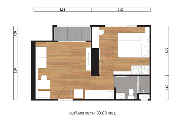 1 Bedroom ในโครงการ ลุมพินี สวีท เพชรบุรี-มักกะสัน, ภาพที่ 4