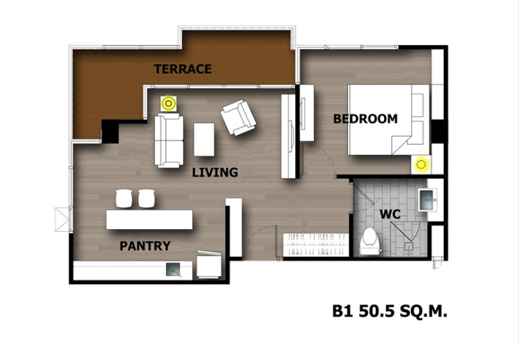 1 Bedroom (ขายแล้ว) ในโครงการ ซีไซด์ บางแสน, ภาพที่ 4