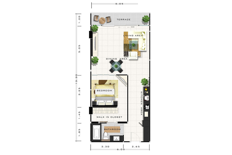 1 Bedroom ในโครงการ โนวา โอเชี่ยน วิว, ภาพที่ 4