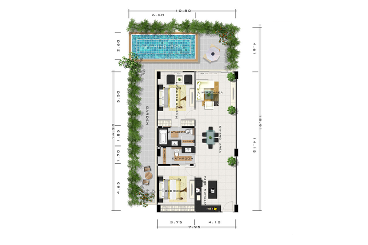 2 Bedroom ในโครงการ โนวา โอเชี่ยน วิว, ภาพที่ 4