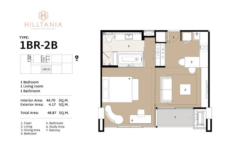 1 Bedroom  ในโครงการ ฮิลทาเนีย, ภาพที่ 4