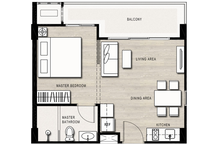 1 Bedroom ในโครงการ ออทัมน์ หัวหิน, ภาพที่ 4