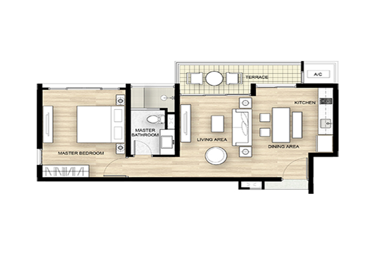 1 Bedroom ในโครงการ บ้านนับคลื่น, ภาพที่ 4