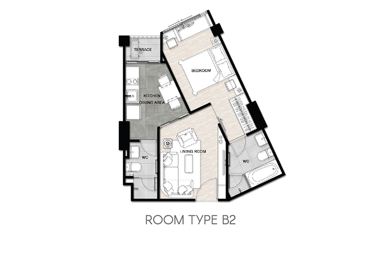 1 Bedroom ในโครงการ ดิ เอ็กเซล ไฮด์ อะเวย์ สุขุมวิท 71, ภาพที่ 4