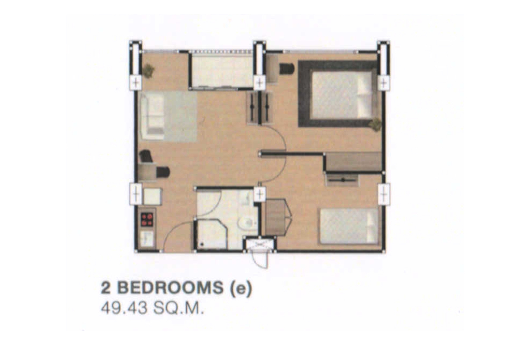 2 Bedroom ในโครงการ ซิตี้ลิ้งค์ คอนโด, ภาพที่ 4