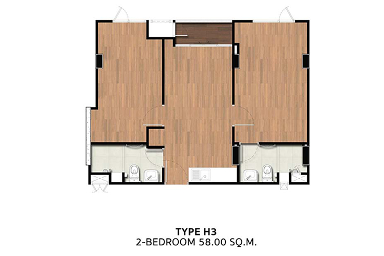 2 Bedroom ในโครงการ โพลี เพลส คอนโด แอท พหลโยธิน 23, ภาพที่ 4