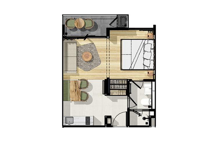 1 Bedroom ในโครงการ ร็อคโค อ่าวนาง, ภาพที่ 4