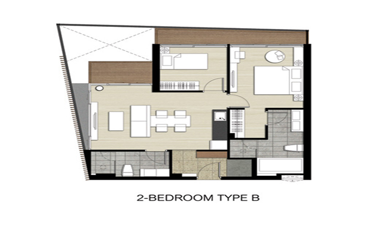 2 Bedroom Type B ในโครงการ เดอะ โคลด์ เม้าน์เท่น เรสซิเดน...