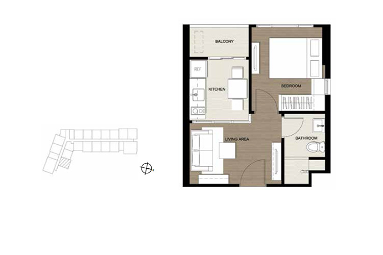 1 Bedroom ในโครงการ เดอะ เบส พาร์คเวสต์ - สุขุมวิท 77, ภาพที่ 4
