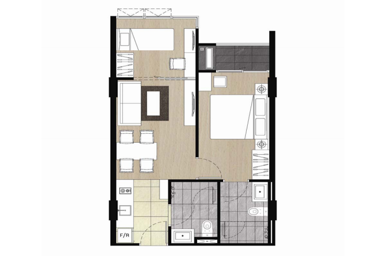 2 Bedroom ในโครงการ โซซิโอ อินทามระ, ภาพที่ 4
