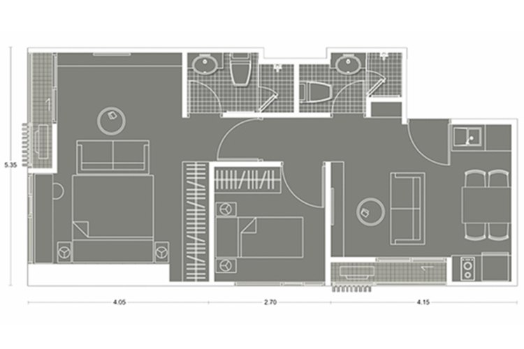 2 Bedroom ในโครงการ โนเบิล รีวอลฟ์ รัชดา 2, ภาพที่ 4