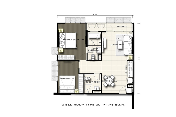 2 Bedroom ในโครงการ เซอร์เคิล ไรน์ สุขุมวิท 12, ภาพที่ 4