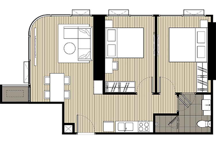 2 Bedroom ในโครงการ แอชตัน จุฬา-สีลม, ภาพที่ 4