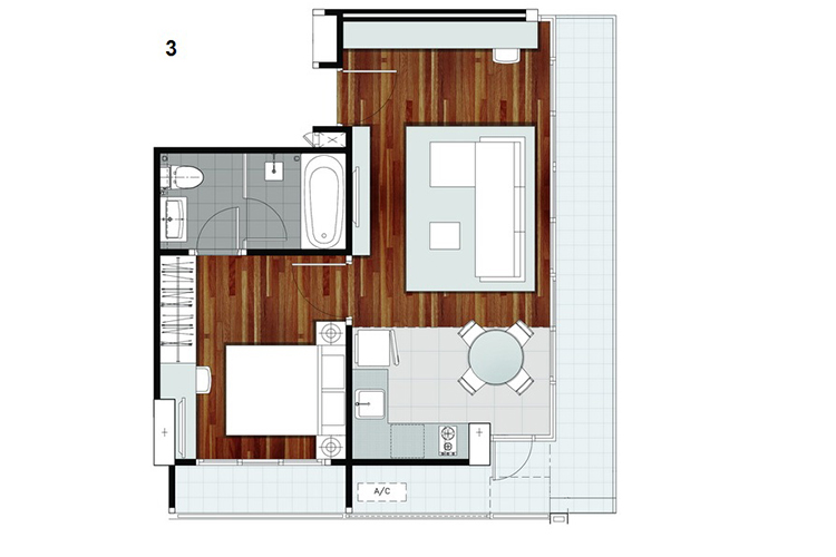 1 Bedroom ในโครงการ โฟคัส ออน ศาลาแดง, ภาพที่ 4