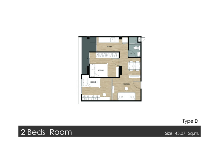 2 Bedrooms ในโครงการ เดคโค่ คอนโด สุขุมวิท 70/5, ภาพที่ 4