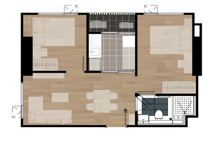 Studio ในโครงการ แอสปาย สาทร-ตากสิน คอปเปอร์ โซน, ภาพที่ 4