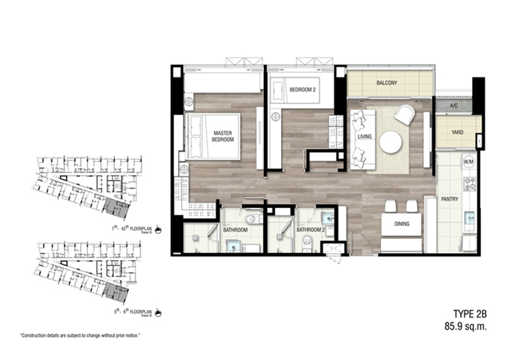 2 Bedrooms ในโครงการ 333 ริเวอร์ไซด์, ภาพที่ 4