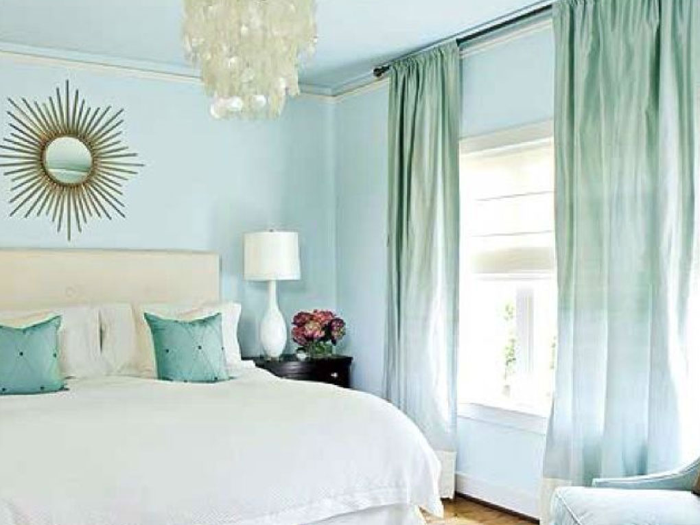  ห้องนอนสีฟ้าโทนสีเขียวมิ้นท์ 