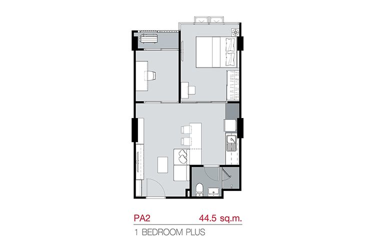 1 Bedroom Plus ในโครงการ ศุภาลัย ซิตี้ รีสอร์ท สุขุมวิท 107, ภาพที่ 4