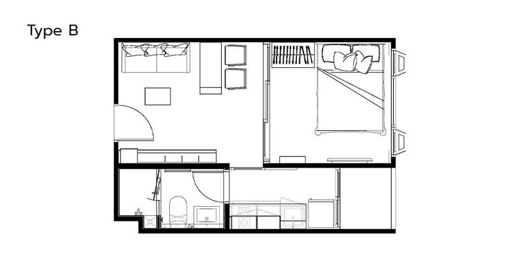 1 Bedroom ในโครงการ เดอะ คิวบ์ ลอฟท์ ศรีนครินทร์-เทพารักษ์ , ภาพที่ 4