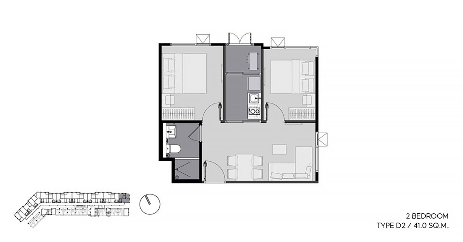 2 Bedroom ในโครงการ แอสปาย สุขุมวิท-อ่อนนุช, ภาพที่ 4