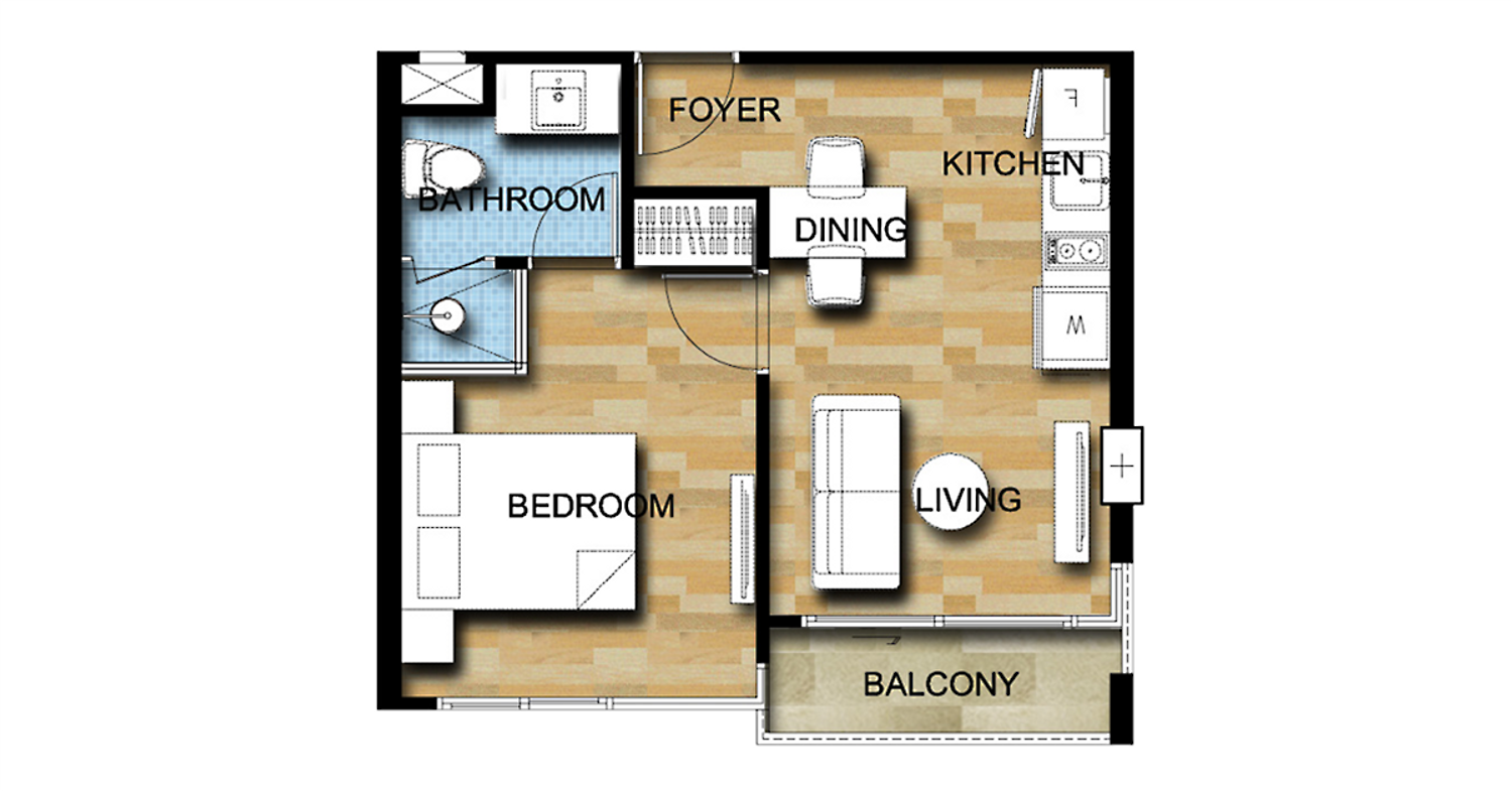 1 Bedroom ในโครงการ เดอะ คีน คอนโดเทล, ภาพที่ 4