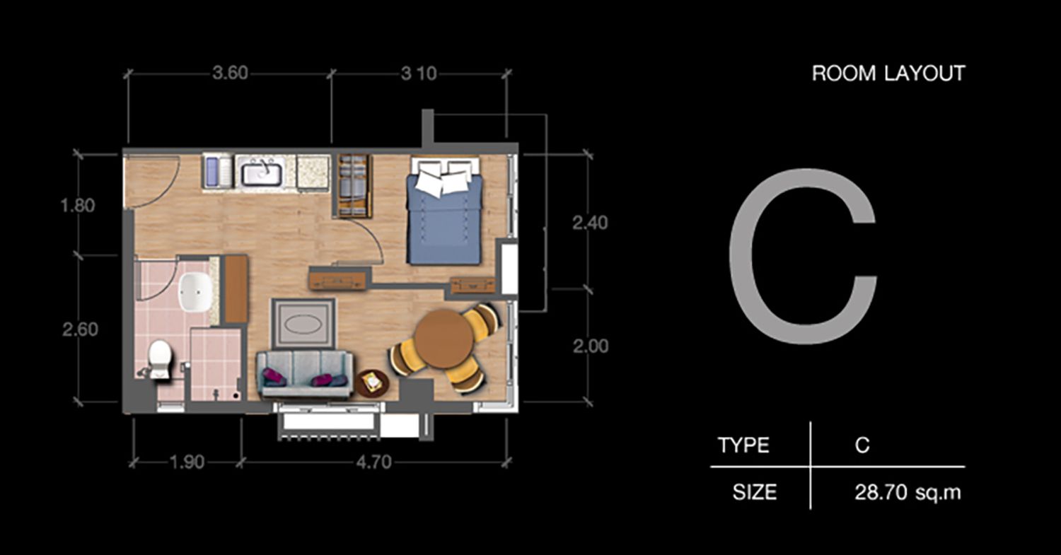 1 Bedroom ในโครงการ วันพลัส บิสสิเนสพาร์ค 2, ภาพที่ 4