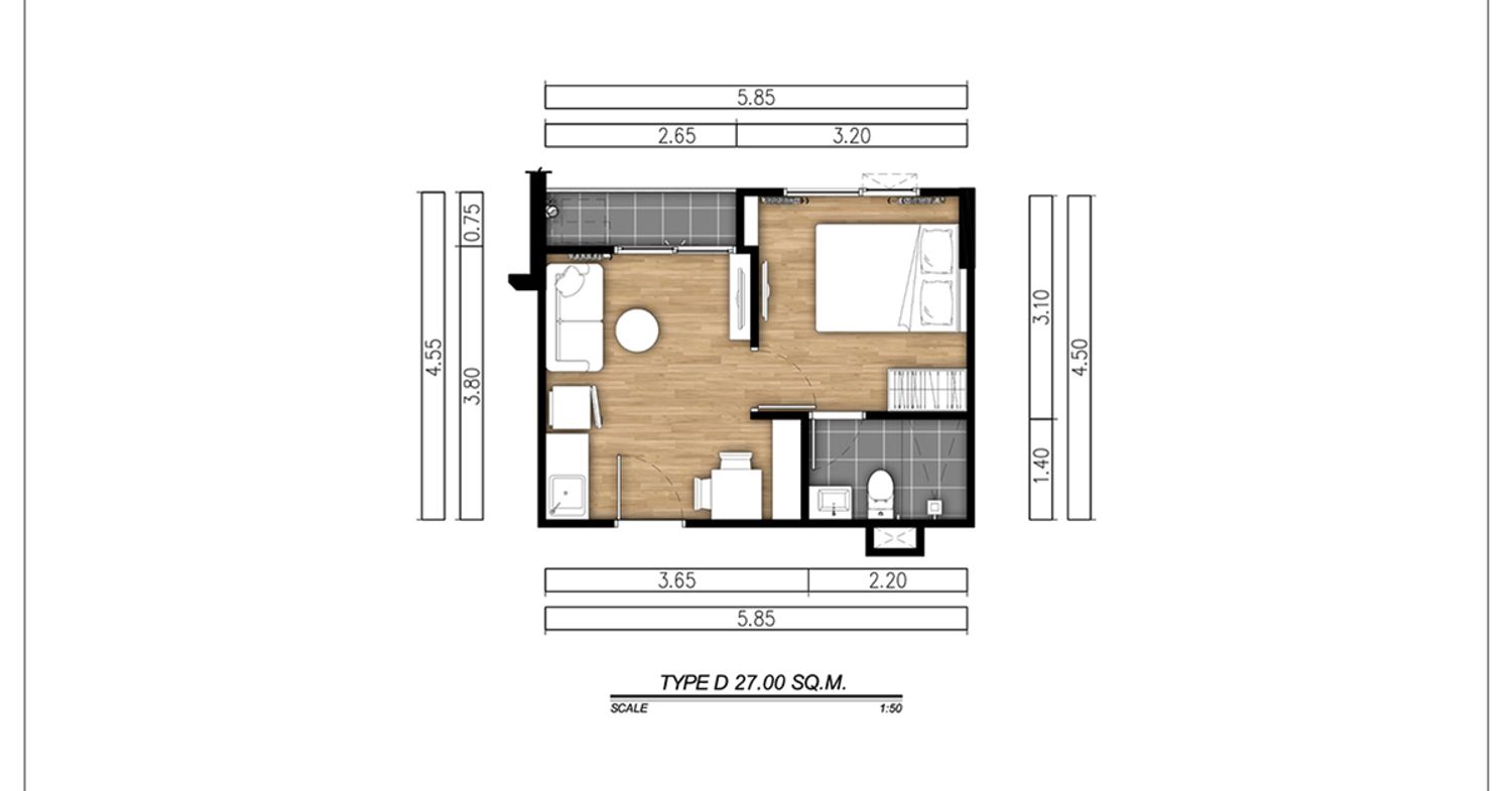 1 Bedroom ในโครงการ ฟีล คอนโด ลาดพร้าว 122, ภาพที่ 4