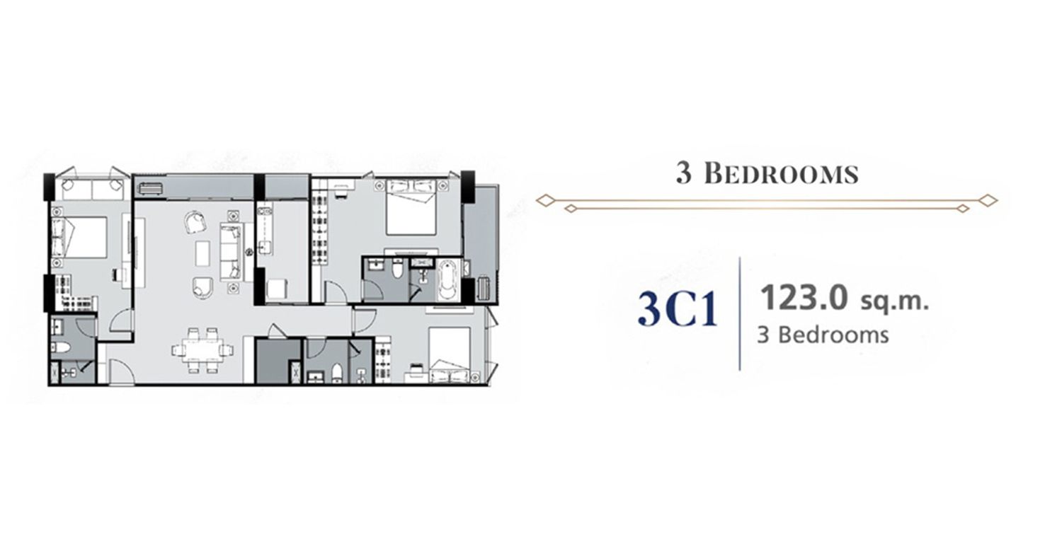3 Bedroom ในโครงการ ศุภาลัย พรีเมียร์ สามเสน-ราชวัตร, ภาพที่ 4