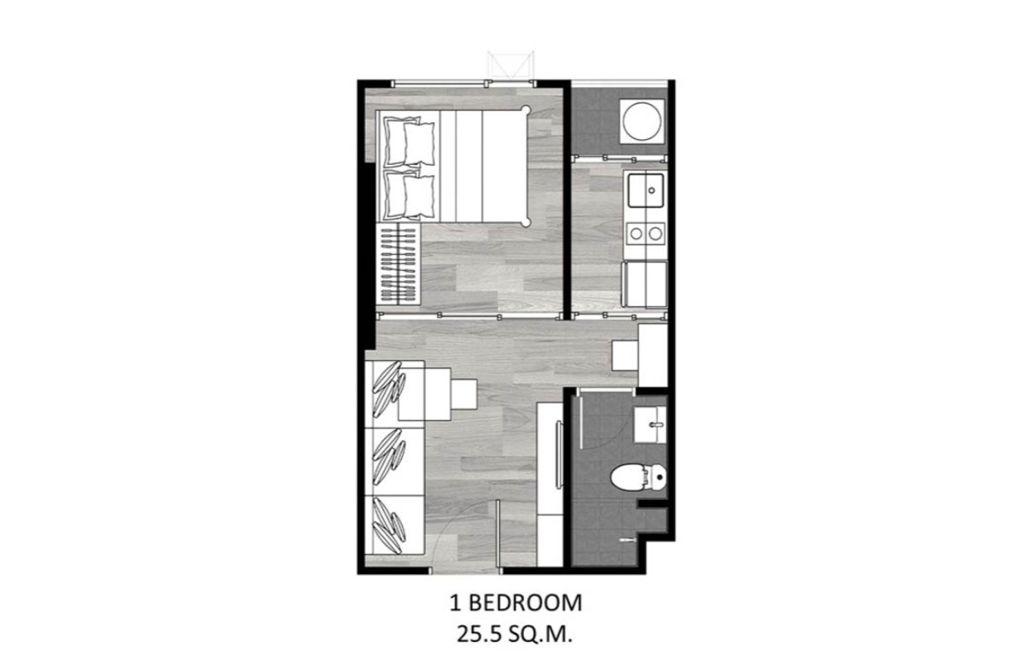1 Bedroom (Simplex) ในโครงการ ออริจิ้น ปลั๊ก แอนด์ เพลย์ ลาดพร้าว, ภาพที่ 4