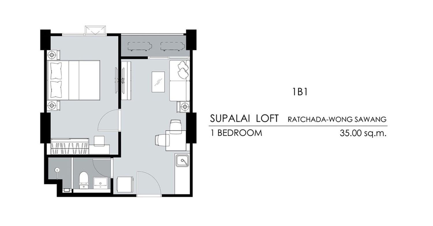 1 Bedroom ในโครงการ ศุภาลัย ลอฟท์ รัชดา-วงศ์สว่าง, ภาพที่ 4