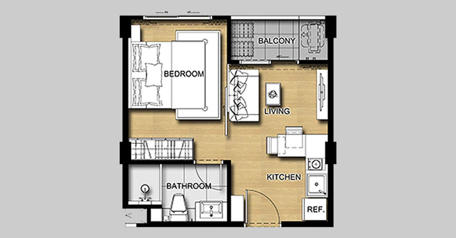 1 Bedroom ในโครงการ ดิอามองต์ คอนโดมิเนียม, ภาพที่ 4