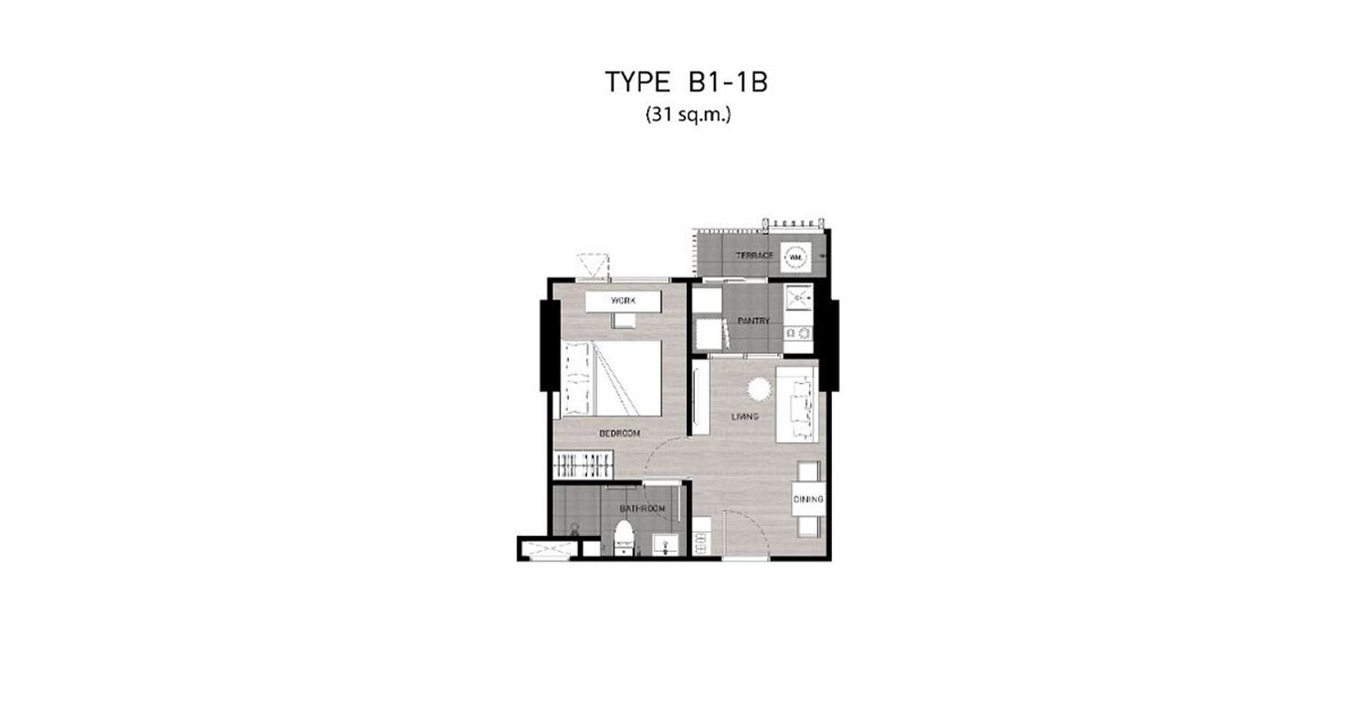 1 Bedroom Cloud Space ในโครงการ เฟล็กซี่ รัตนาธิเบศร์, ภาพที่ 4