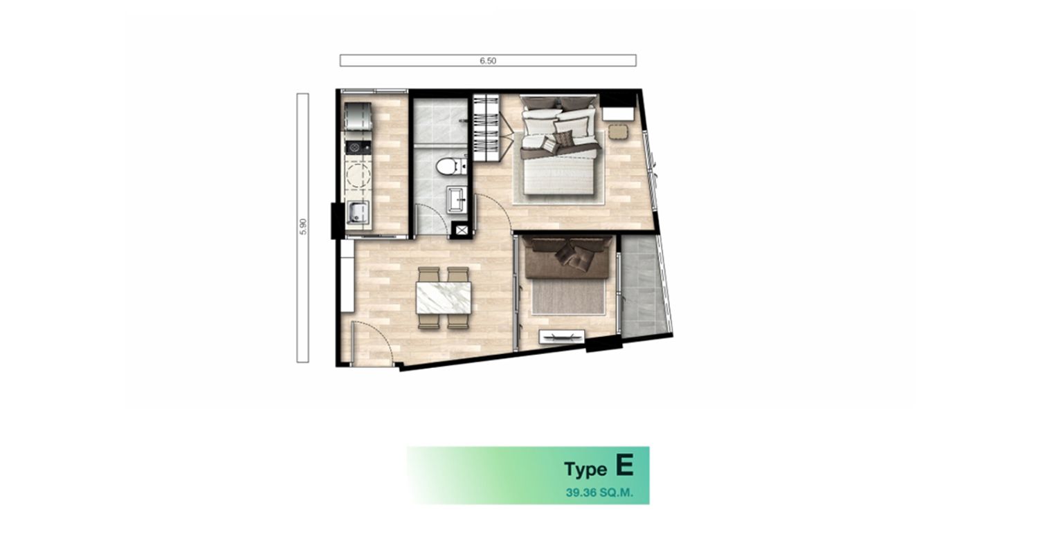 1 Bedroom Plus ในโครงการ กรีเน่ คอนโด ดอนเมือง-สรงประภา เฟส 3, ภาพที่ 4