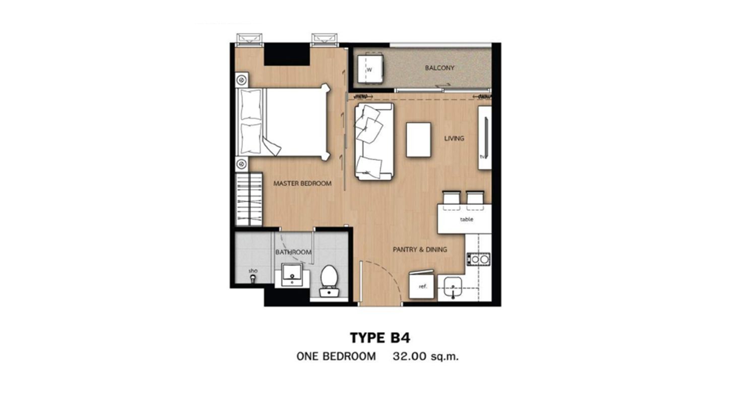 1 Bedroom ในโครงการ นอตติ้ง ฮิลล์ ดิ เอ็กซ์คลูซีฟ เจริญกรุง, ภาพที่ 4