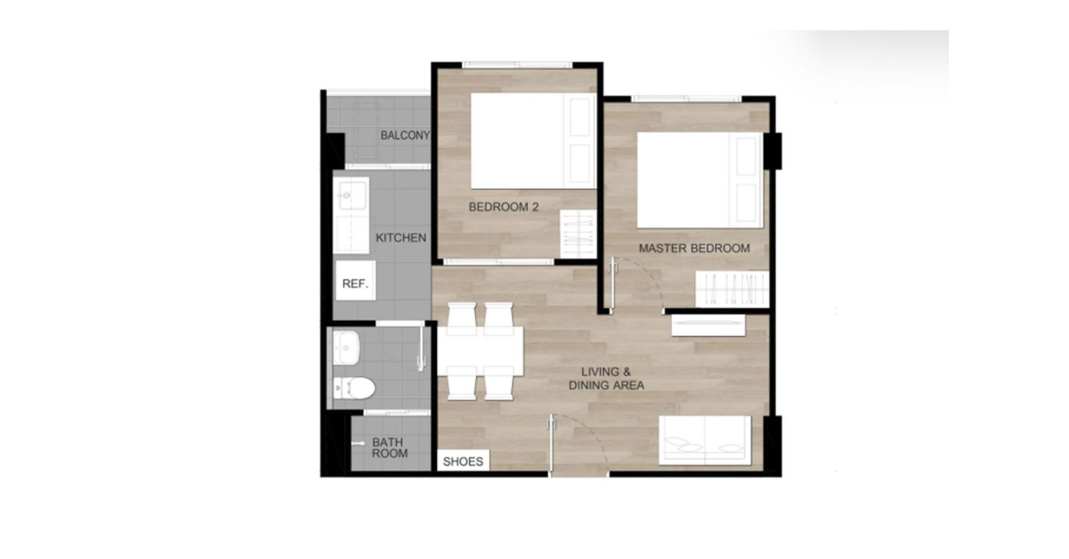 2 Bedroom ในโครงการ ดีคอนโด เวล ศรีราชา, ภาพที่ 4