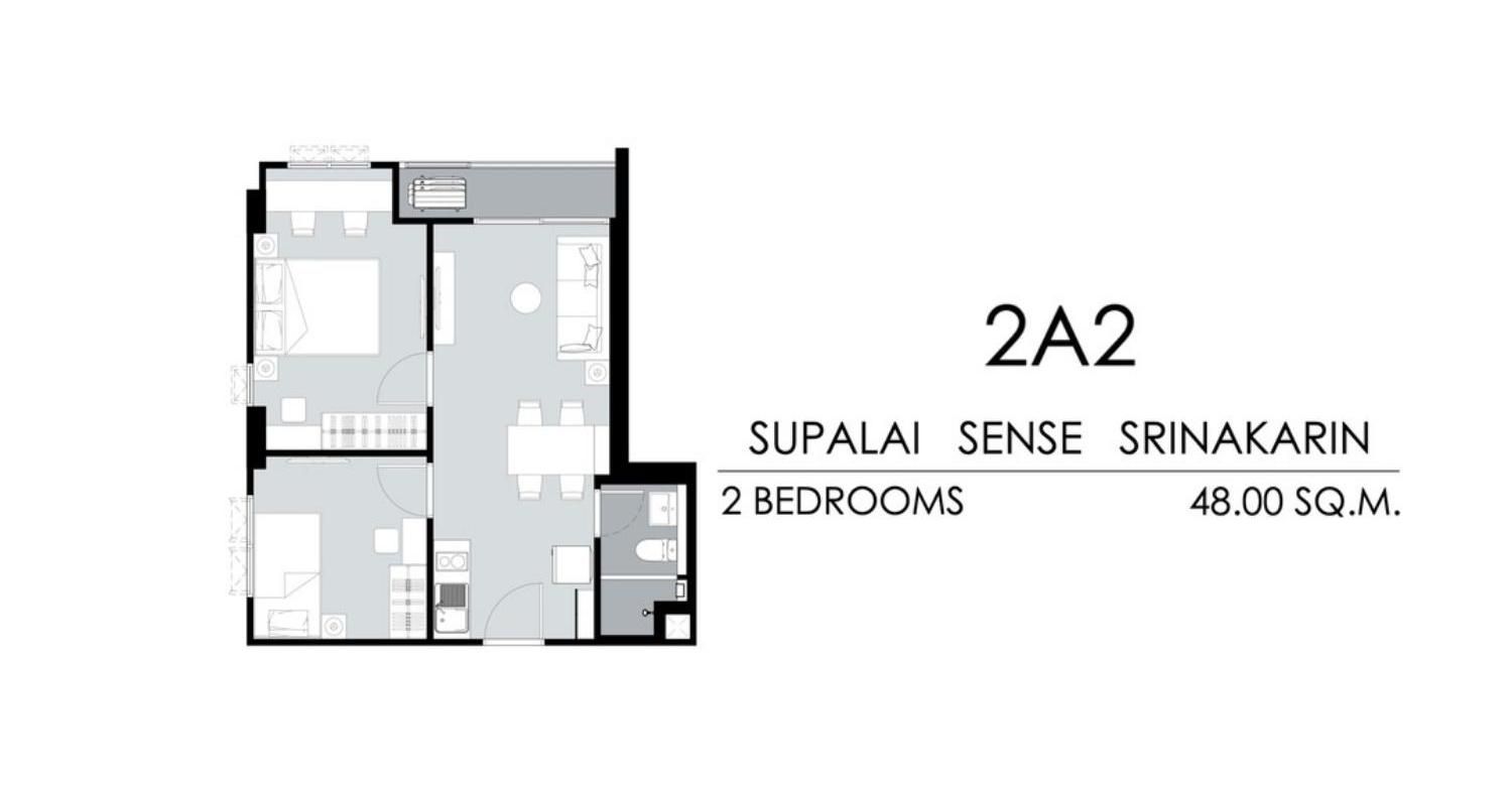 2 Bedroom ในโครงการ ศุภาลัย เซนส์ ศรีนครินทร์, ภาพที่ 4