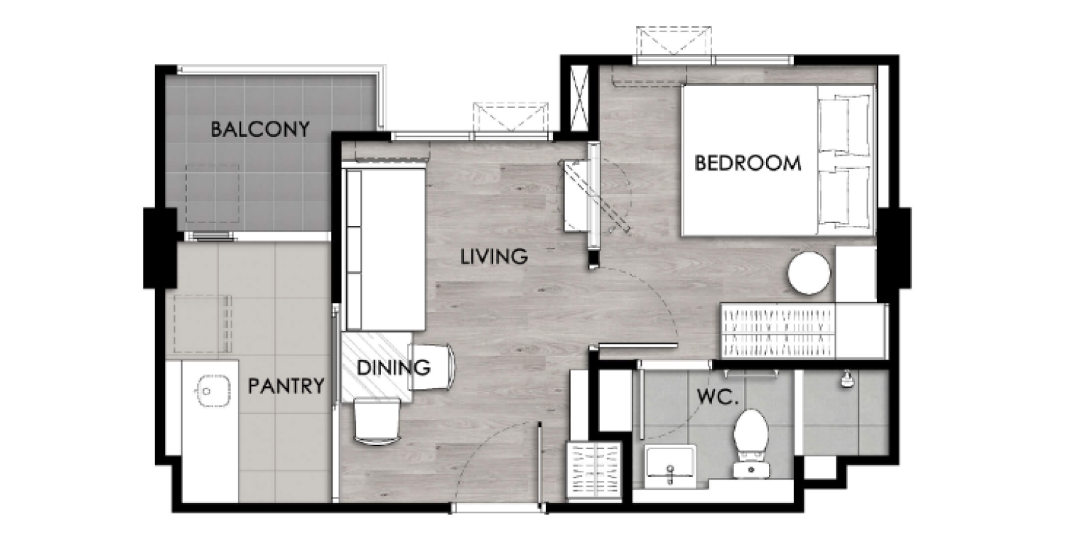 1 Bedroom ในโครงการ เอสเซ็นท์ บุรีรัมย์, ภาพที่ 4