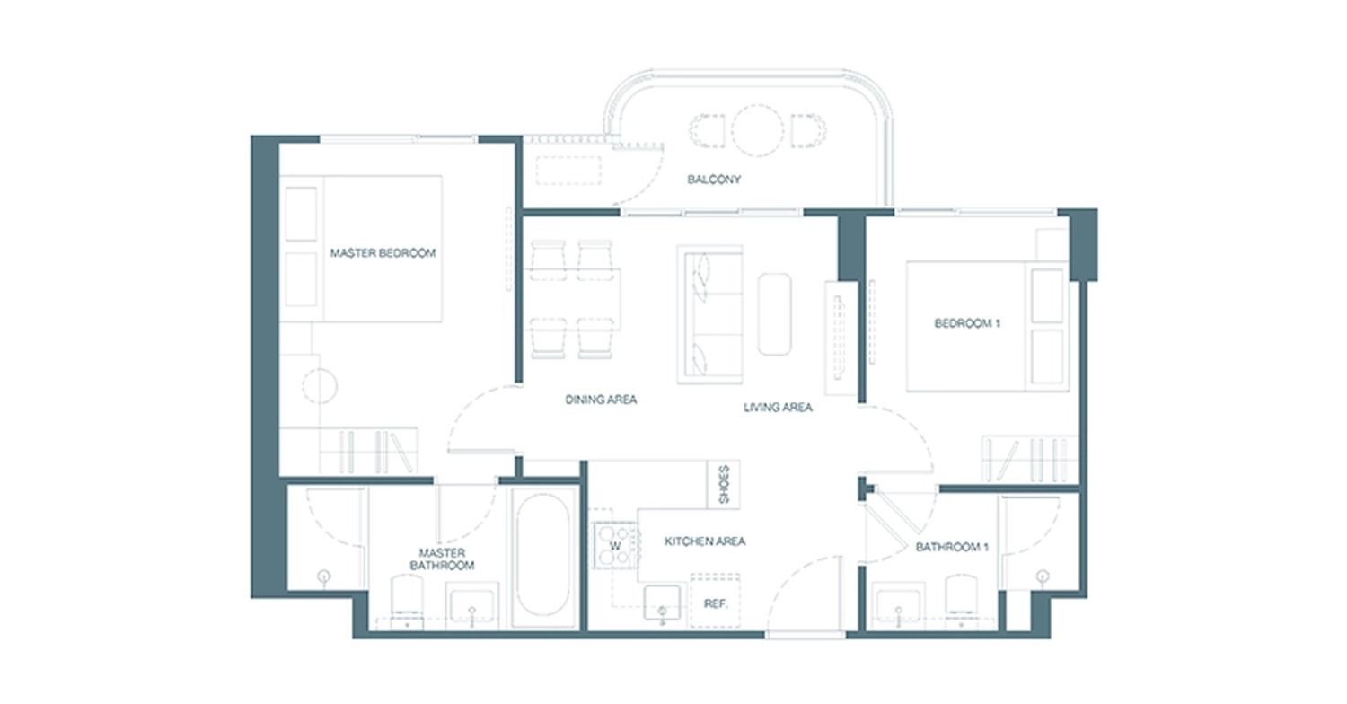 2 Bedroom ในโครงการ แคนวาส เชิงทะเล, ภาพที่ 4