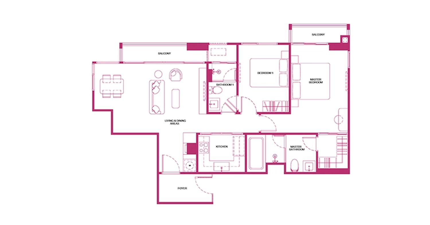 2 Bedroom ในโครงการ พินน์ ศูนย์วิจัย, ภาพที่ 4