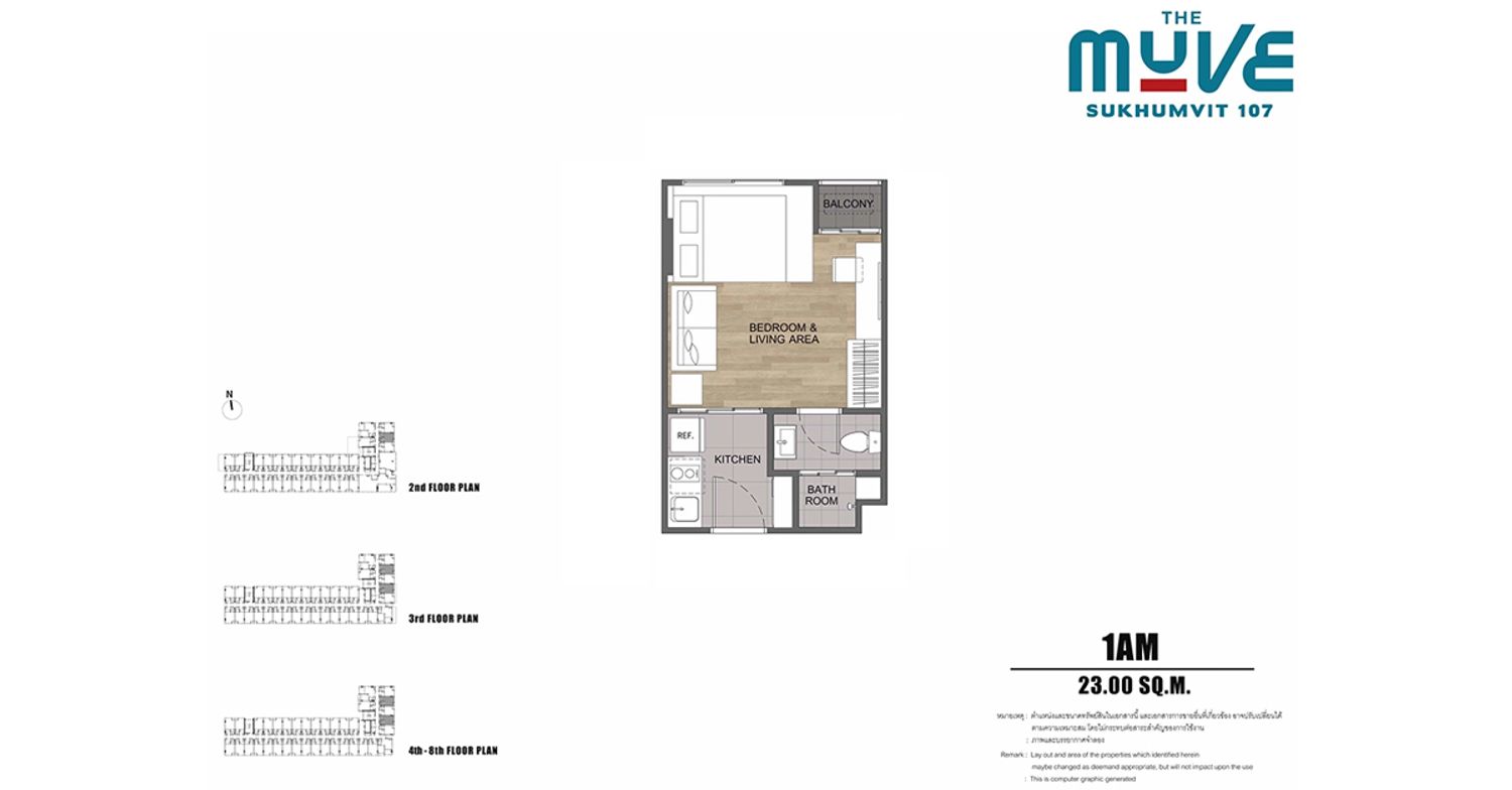 1 Bedroom ในโครงการ เดอะ มูฟ สุขุมวิท 107, ภาพที่ 4