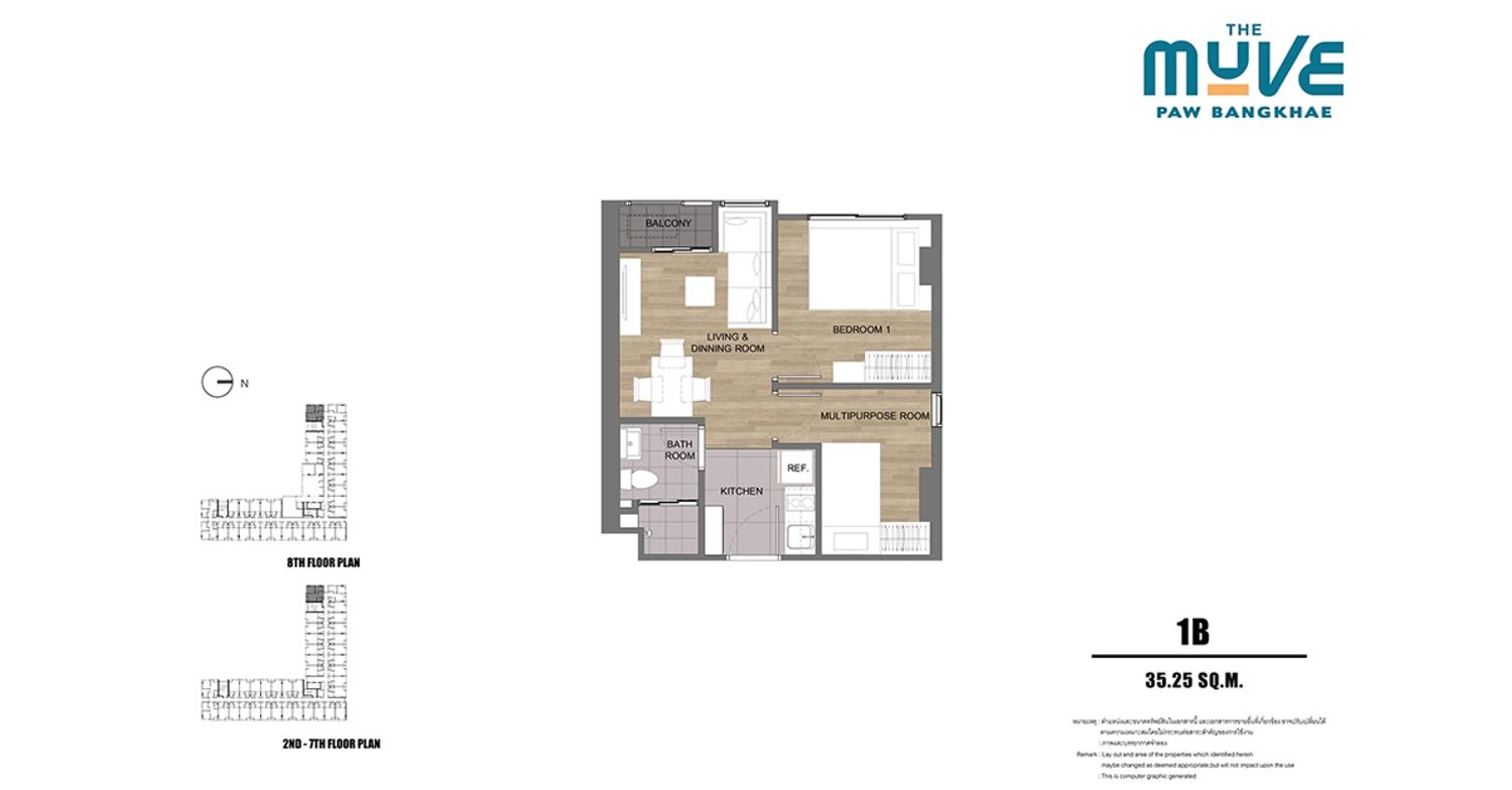 1 Bedroom ในโครงการ เดอะ มูฟ พอว์ บางแค, ภาพที่ 4
